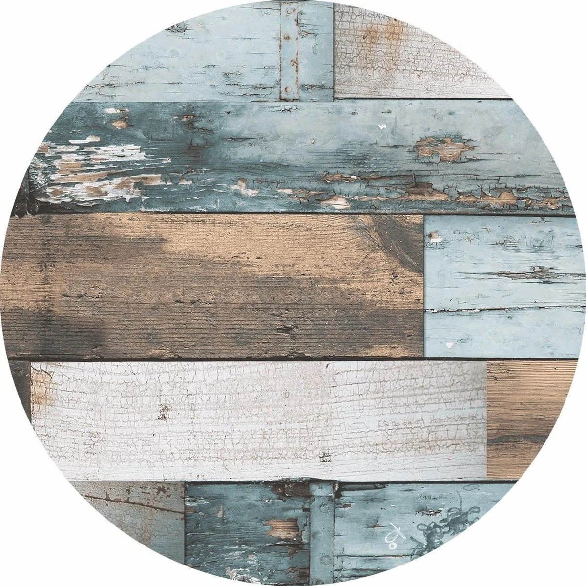 Merkloos Wicotex Rond Tafelzeil - 160cm - Hout Blauw 1 Merkloos Wicotex Rond Tafelzeil - 160cm - Hout Blauw