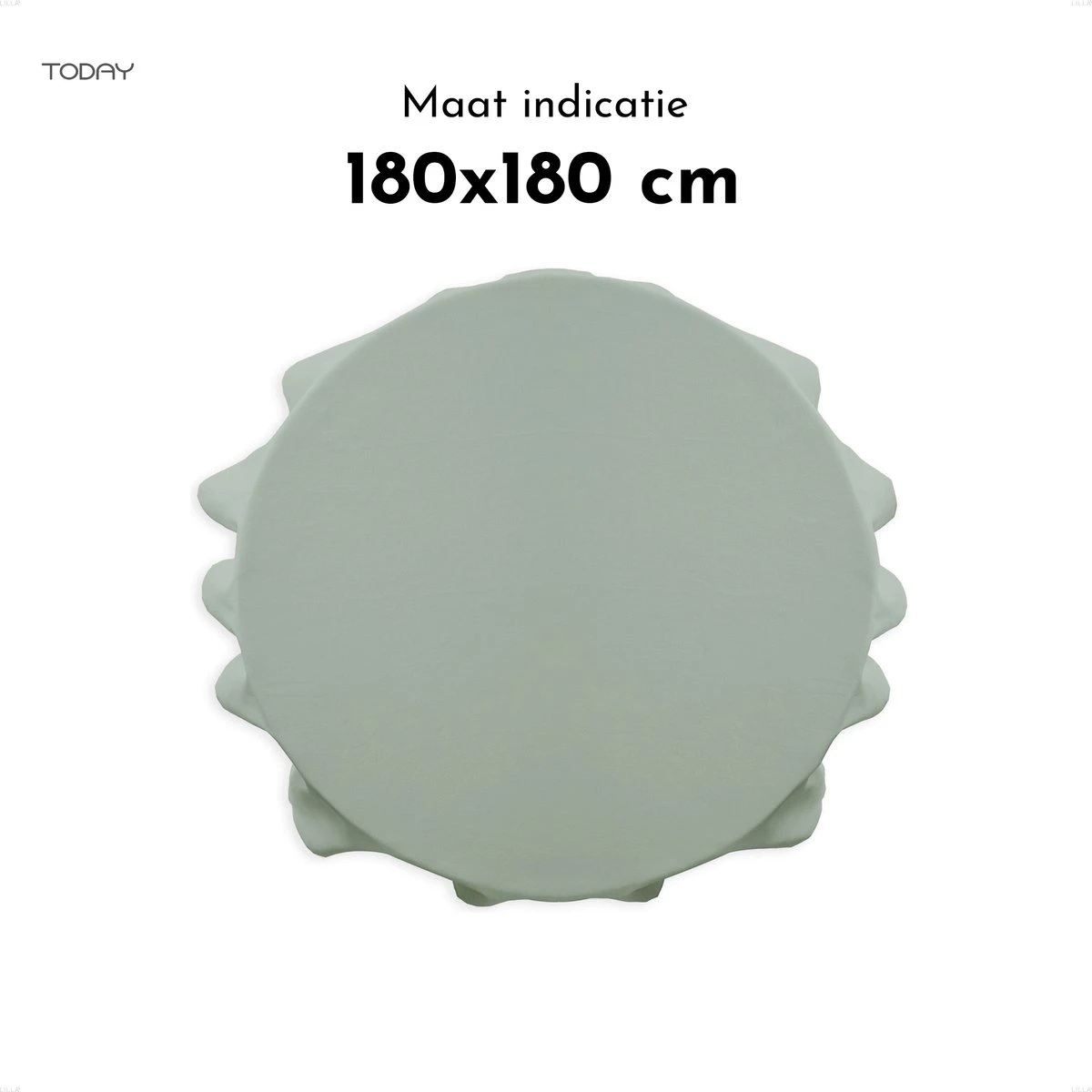 Today Rond Tafelkleed - Tafellaken - Ø180cm - Polyester - Céladon - Jade 1 Today Rond Tafelkleed - Tafellaken - Ø180cm - Polyester - Céladon - Jade