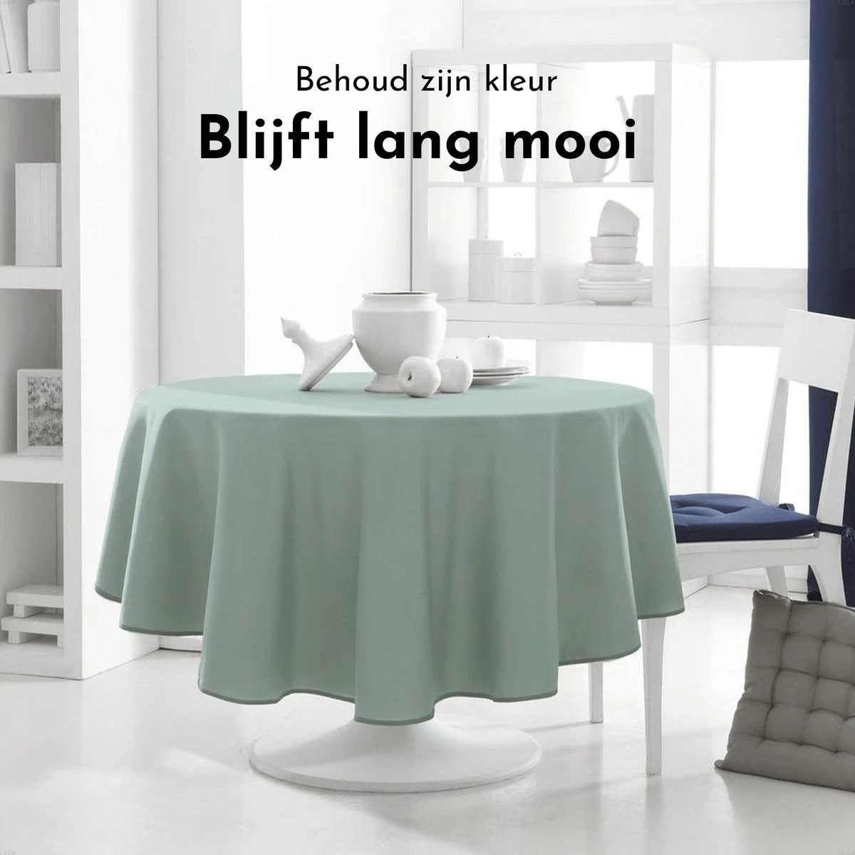 Today Rond Tafelkleed - Tafellaken - Ø180cm - Polyester - Céladon - Jade 2 Today Rond Tafelkleed - Tafellaken - Ø180cm - Polyester - Céladon - Jade - Afbeelding 2