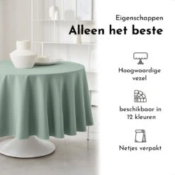 Today Rond Tafelkleed - Tafellaken - Ø180cm - Polyester - Céladon - Jade 9 Today Rond Tafelkleed - Tafellaken - Ø180cm - Polyester - Céladon - Jade -Merkloos Verkoopwinkel 1200x1200 1893