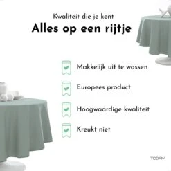 Today Rond Tafelkleed - Tafellaken - Ø180cm - Polyester - Céladon - Jade 10 Today Rond Tafelkleed - Tafellaken - Ø180cm - Polyester - Céladon - Jade -Merkloos Verkoopwinkel 1200x1200 1894