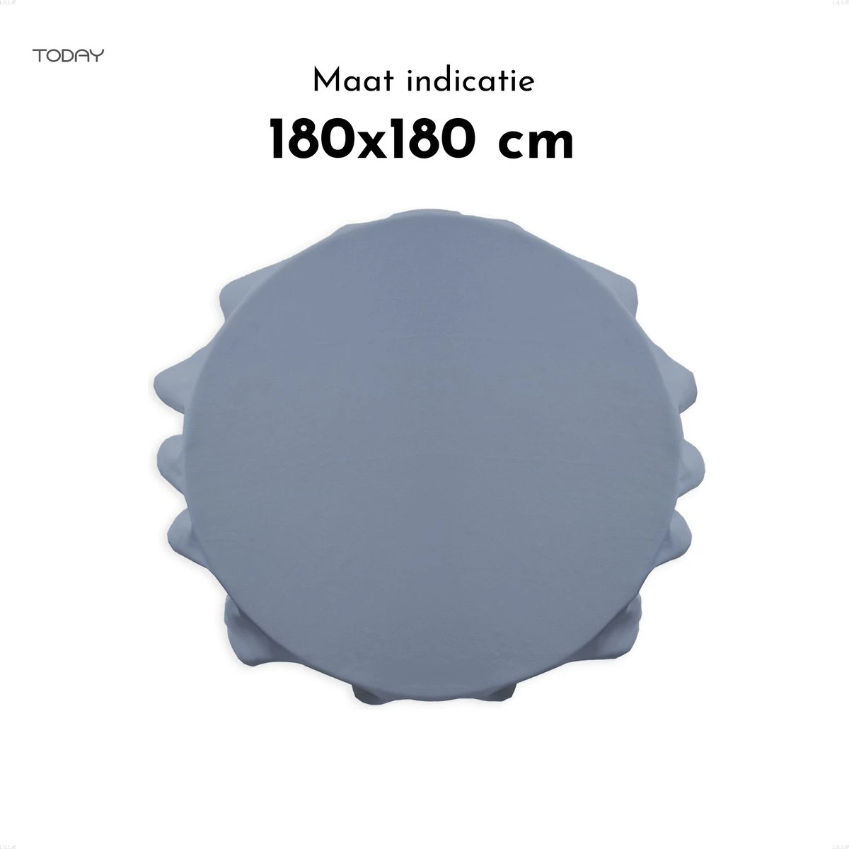 Today Rond Tafelkleed - Tafellaken - Ø180cm - Polyester - Denim - Lichtblauw 1 Today Rond Tafelkleed - Tafellaken - Ø180cm - Polyester - Denim - Lichtblauw
