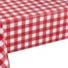 Merkloos Buiten Tafelkleed/tafelzeil Boeren Ruit Rood/wit 140 X 160 Cm Rechthoekig - Tuintafelkleed Tafeldecoratie Met Ruitjes