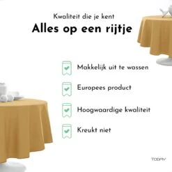 Today Rond Tafelkleed - Tafellaken - Tafelzeil Rond - Ø180cm - Polyester - Oker - Geel -Merkloos Verkoopwinkel 1200x1200 1944