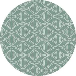 Raved Rond Tafelzeil - Mandala 160 Cm ø - Groen - PVC - Afwasbaar