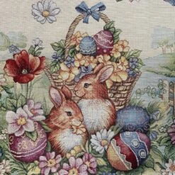 Merkloos Tafelkleed -Tafelloper - Gobelin - Pasen - Groen - Met Konijntjes - 45 X 140 Cm -Merkloos Verkoopwinkel 1200x1200 1971