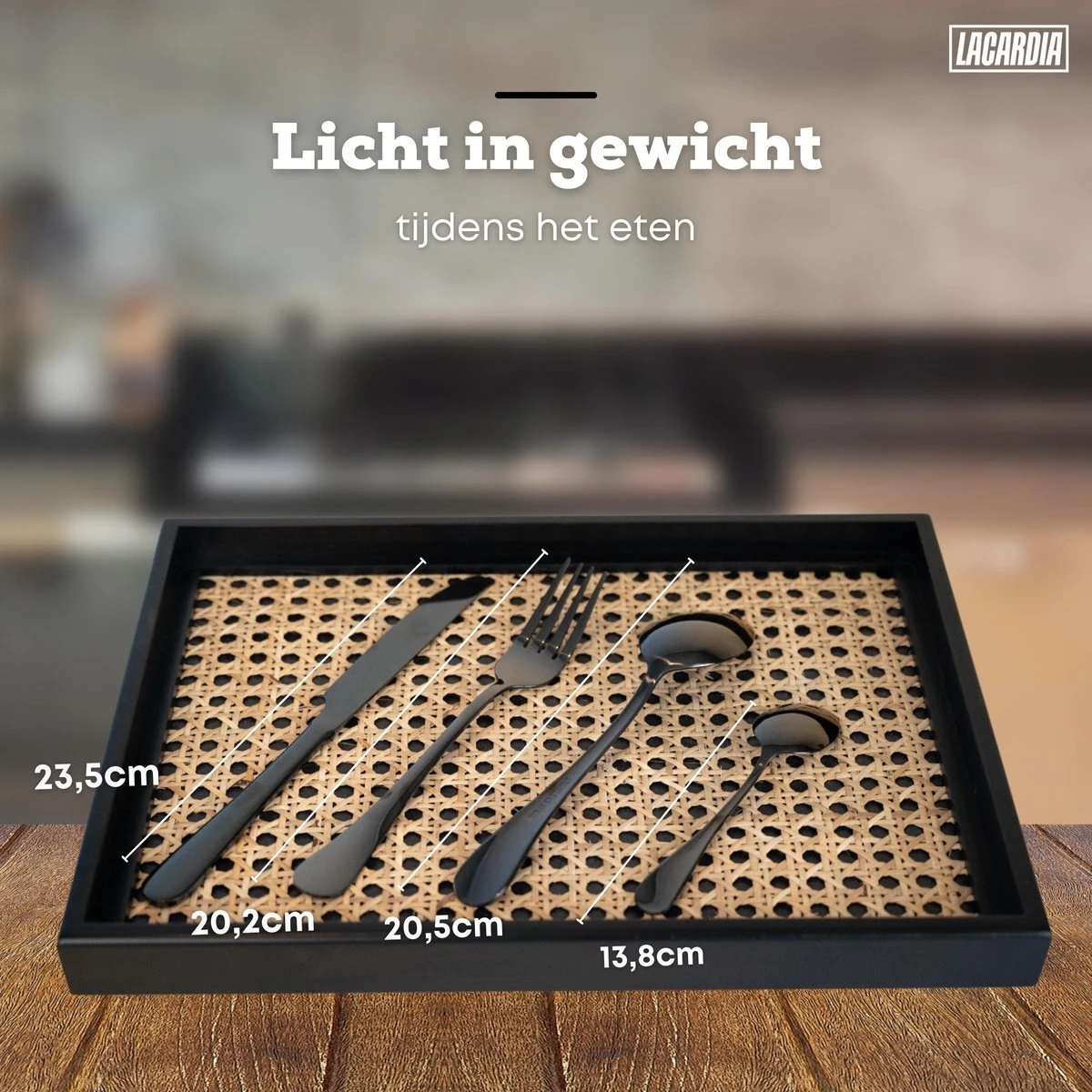 LaCardia Bestekset Glans Zwart – 24-delig Bestek – 6 Persoons – Bestek Zwart Voor 6 Personen 4 LaCardia Bestekset Glans Zwart – 24-delig Bestek – 6 Persoons – Bestek Zwart Voor 6 Personen - Afbeelding 4