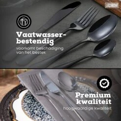 LaCardia Bestekset Glans Zwart – 24-delig Bestek – 6 Persoons – Bestek Zwart Voor 6 Personen 13 LaCardia Bestekset Glans Zwart – 24-delig Bestek – 6 Persoons – Bestek Zwart Voor 6 Personen -Merkloos Verkoopwinkel 1200x1200 199