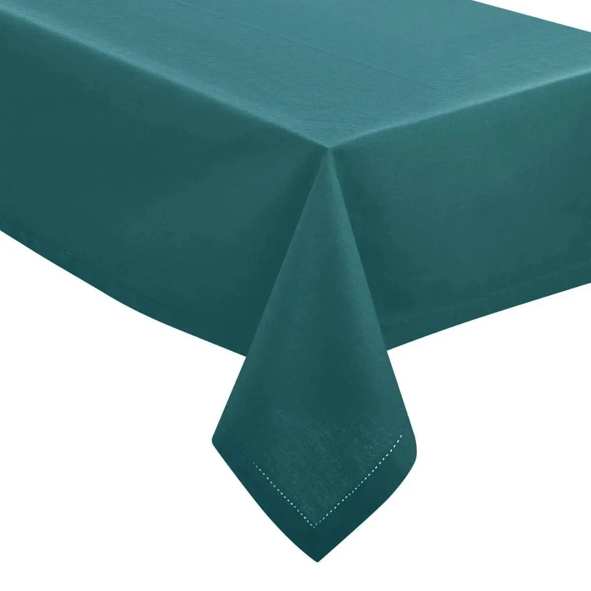 ATMOSPHERA Tafelkleed Van Katoen Rechthoekig 240 X 140 Cm - Petrol Blauw - Eettafel Tafellakens 4 ATMOSPHERA Tafelkleed Van Katoen Rechthoekig 240 X 140 Cm - Petrol Blauw - Eettafel Tafellakens - Afbeelding 4