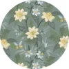 Raved Rond Tafelzeil - Bloemen Design 160 Cm ø - Groen - PVC - Afwasbaar