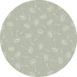Raved Rond Tafelzeil - Bloemen Design - Paardenbloem 160 Cm ø - Groen - PVC - Afwasbaar