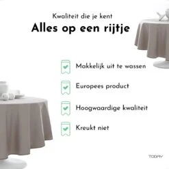 Today Rond Tafelkleed- Tafellaken - Ø180cm - Polyester - Dune - Zandkleur -Merkloos Verkoopwinkel 1200x1200 2046