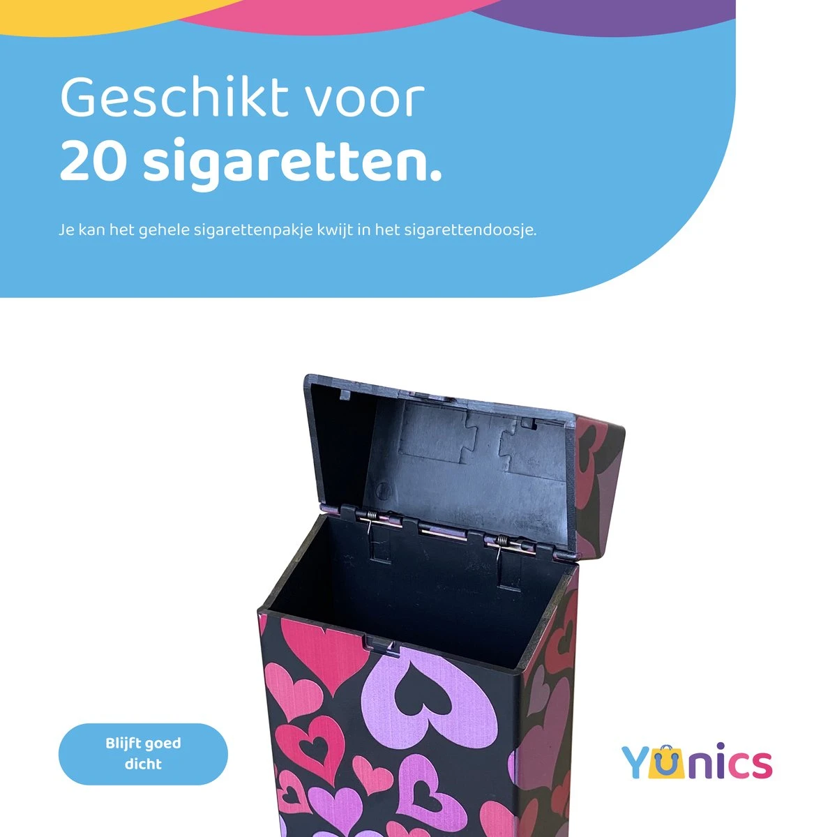 YUNICS ® Sigarettendoosje - Hartjes - Sigaretten Houder - Gemaakt Van Hoogwaardig Kunststof 3 YUNICS ® Sigarettendoosje - Hartjes - Sigaretten Houder - Gemaakt Van Hoogwaardig Kunststof - Afbeelding 3