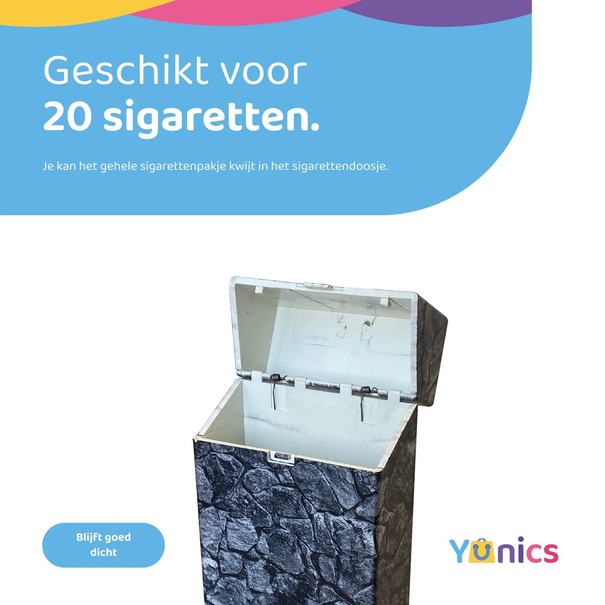 YUNICS ® Sigarettendoosje - Stenen - Sigaretten Houder - Gemaakt Van Hoogwaardig Kunststof 2 YUNICS ® Sigarettendoosje - Stenen - Sigaretten Houder - Gemaakt Van Hoogwaardig Kunststof - Afbeelding 2