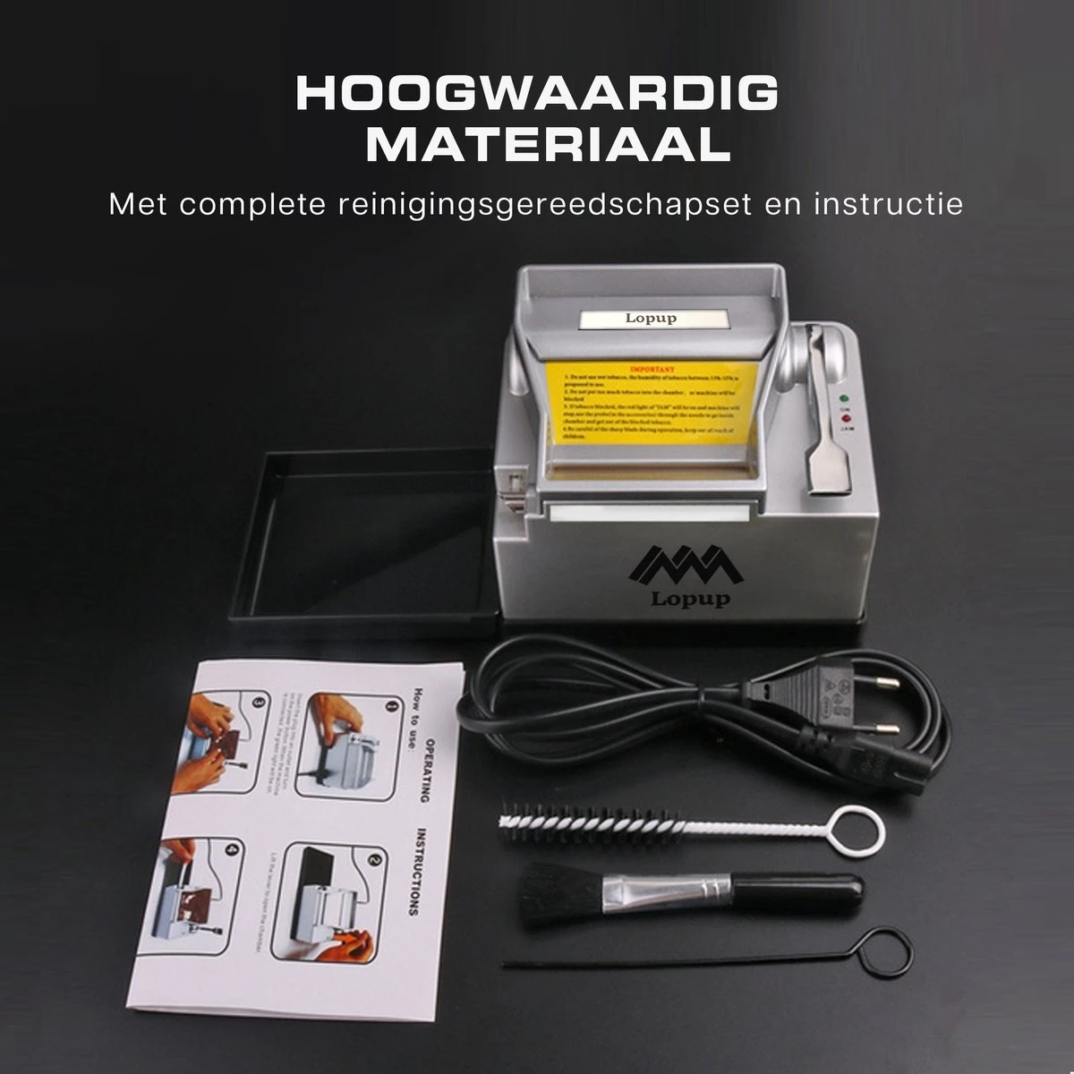 Lopup® Elektrische Sigarettenmaker - Sigarettenmakers - Sigaretten Maker Electrisch - Hulzenstopper - Sigaretten - Exclusieve NL Handleiding - Zilver 9 Lopup® Elektrische Sigarettenmaker - Sigarettenmakers - Sigaretten Maker Electrisch - Hulzenstopper - Sigaretten - Exclusieve NL Handleiding - Zilver - Afbeelding 9