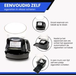 Rock&Rose Elektrische Sigarettenmaker - Inclusief Borsteltje - Sigarettenmakers - Sigarettenmachine - Electrische - Hulzenstopper - Zwart -Merkloos Verkoopwinkel 1200x1200 2131