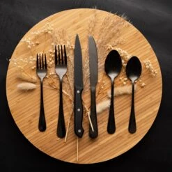 OEC Kitchen Bestekset 36-delig - Zwart - 6 Persoons - Steakmessen - Messen - Vorken - Lepels - RVS -Merkloos Verkoopwinkel 1200x1200 216