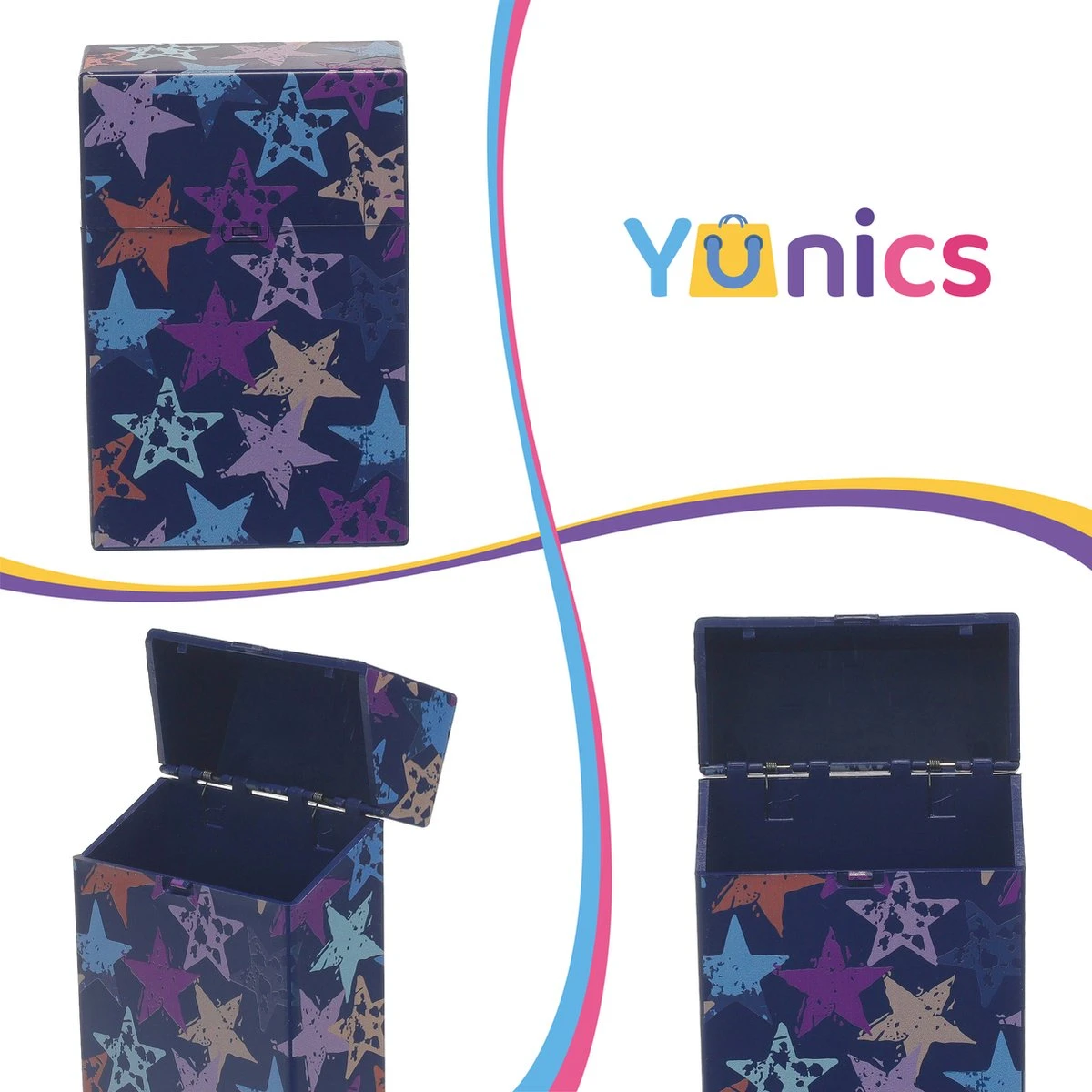 YUNICS ® Sigarettendoosje - Sterren- Sigaretten Houder - Gemaakt Van Hoogwaardig Kunststof 5 YUNICS ® Sigarettendoosje - Sterren- Sigaretten Houder - Gemaakt Van Hoogwaardig Kunststof - Afbeelding 5