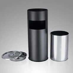 SONGMICS Staande Asbak Met Afvalbak - Sigarettenbak - Buitenasbak Met Prullenbak - Peukenpaal -Merkloos Verkoopwinkel 1200x1200 2186