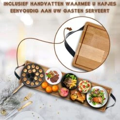 Tapasplank - Borrelplank - Serveerplank - Kaasplank - Hapjesplank - Inclusief Kaasmesjes - Inclusief Onderzetters - Taspasplank Bamboe - Tapas Servies - Inclusief Ebook - 70 Cm -Merkloos Verkoopwinkel 1200x1200 2201