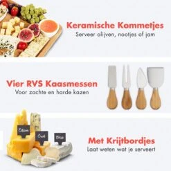 KitchenBrothers Borrelplank - Tapasplank - Uitschuifbaar - Complete Set Met Messen - Bamboe -Merkloos Verkoopwinkel 1200x1200 2215