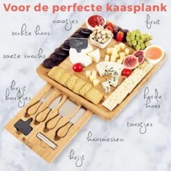 KitchenBrothers Borrelplank - Tapasplank - Uitschuifbaar - Complete Set Met Messen - Bamboe -Merkloos Verkoopwinkel 1200x1200 2216
