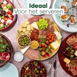 JoFlow Draaiplateau Of Borrelplank XL - Draaischijf – Draaischotel – 360 Graden Roterend Serveerbord Van Bamboe Hout – ⌀ 40CM -Merkloos Verkoopwinkel 1200x1200 2223