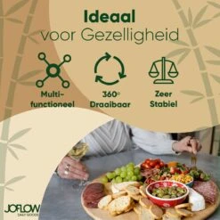 JoFlow Draaiplateau Of Borrelplank XL - Draaischijf – Draaischotel – 360 Graden Roterend Serveerbord Van Bamboe Hout – ⌀ 40CM -Merkloos Verkoopwinkel 1200x1200 2224
