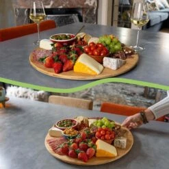 JoFlow Draaiplateau Of Borrelplank XL - Draaischijf – Draaischotel – 360 Graden Roterend Serveerbord Van Bamboe Hout – ⌀ 40CM -Merkloos Verkoopwinkel 1200x1200 2225