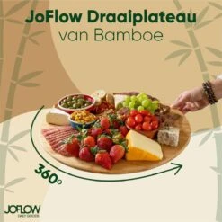 JoFlow Draaiplateau Of Borrelplank XL - Draaischijf – Draaischotel – 360 Graden Roterend Serveerbord Van Bamboe Hout – ⌀ 40CM -Merkloos Verkoopwinkel 1200x1200 2226
