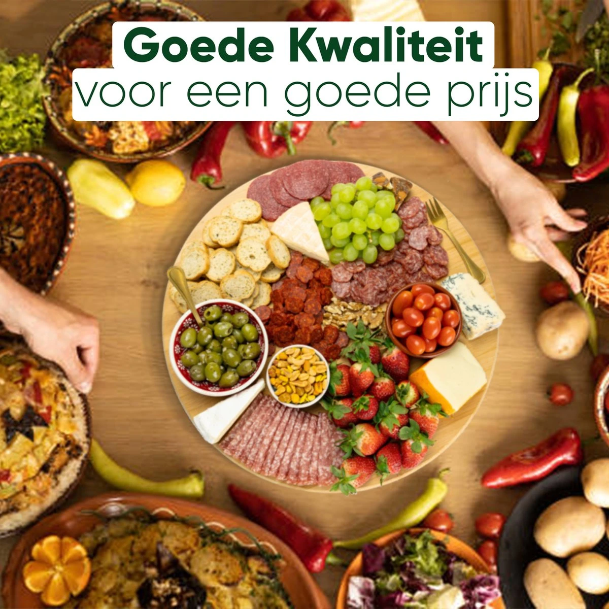 JoFlow Draaiplateau Of Borrelplank - Draaischijf – Draaischotel – 360 Graden Roterend Serveerbord, Hapjesplank, Van Bamboe Hout – Roterende Plaat – ⌀ 35CM 5 JoFlow Draaiplateau Of Borrelplank - Draaischijf – Draaischotel – 360 Graden Roterend Serveerbord, Hapjesplank, Van Bamboe Hout – Roterende Plaat – ⌀ 35CM - Afbeelding 5