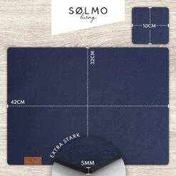 Sølmo I 6st Premium Vilt Placemats Placemat 42x32 Cm Afwasbaar Vilt Placemats Coasters Plaat Placemats + Glas Coasters Echt Hout Tafel Geschikt Blauw, Nacht Blauw -Merkloos Verkoopwinkel 1200x1200 2318