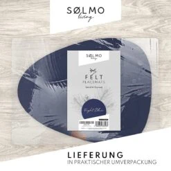 Sølmo I Designer Placemat Van Vilt - Ovaal I Hittebestendig I Placemat Set Van 4 Met Onderzetter, Placemats, Placemat I Tafel Decoratie Winter, Blauw [Night Blue]. -Merkloos Verkoopwinkel 1200x1200 2321