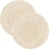 Merkloos Placemat - 2 Stuks - Placemat Rond - Placemats Rond Gevlochten - Tafelonderzetter - Tafel Onderleggers - Onderleggers Placemat - Placemat 30 Cm