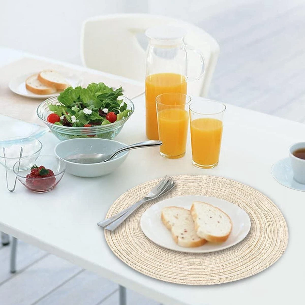 Merkloos Placemat - 2 Stuks - Placemat Rond - Placemats Rond Gevlochten - Tafelonderzetter - Tafel Onderleggers - Onderleggers Placemat - Placemat 30 Cm 7 Merkloos Placemat - 2 Stuks - Placemat Rond - Placemats Rond Gevlochten - Tafelonderzetter - Tafel Onderleggers - Onderleggers Placemat - Placemat 30 Cm - Afbeelding 7