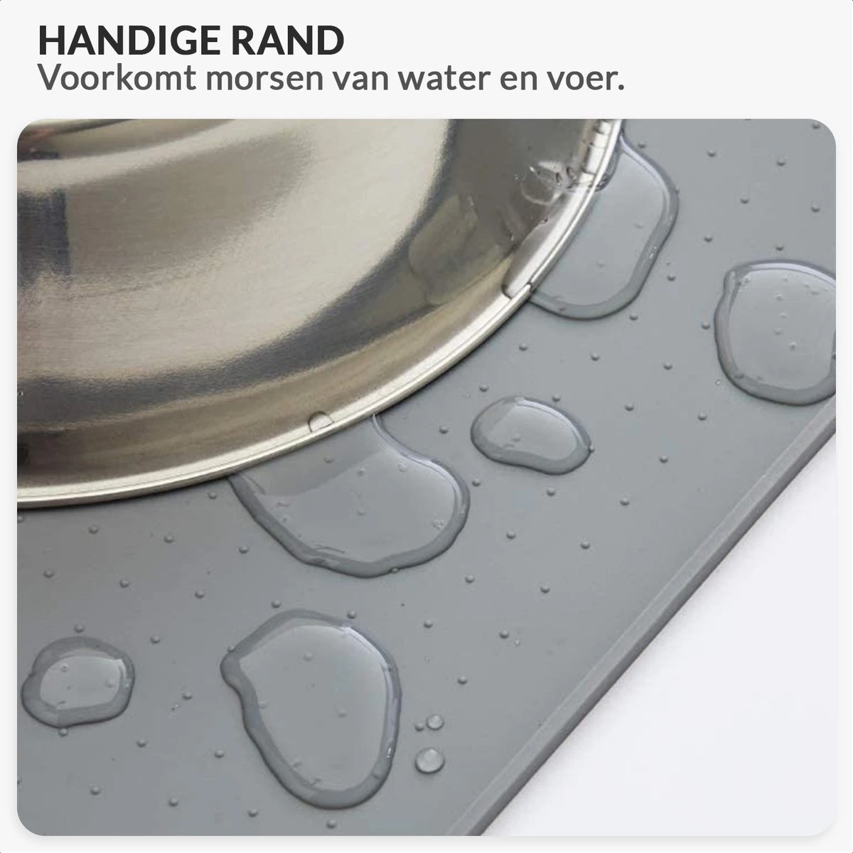 Buxibo - Siliconen Placemat Voor Voerbak Van Hond Of Kat - Waterdichte Placemat Voor Voer Huisdieren - Wasbaar - 30x47cm - Grijs 2 Buxibo - Siliconen Placemat Voor Voerbak Van Hond Of Kat - Waterdichte Placemat Voor Voer Huisdieren - Wasbaar - 30x47cm - Grijs - Afbeelding 2