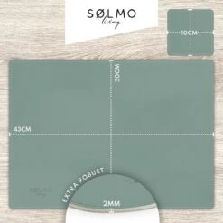 Sølmo I Designer Placemat Van PU-Leer, Hittebestendig In Twee Kleuren I 4 Afveegbare Placemats Met Onderzetter, Leren Placemat, Placemat Leer, Placemat Kids (Petrol/Grijs) -Merkloos Verkoopwinkel 1200x1200 2355
