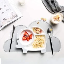 Antislip Siliconen Placemat 'Grijs' - Onderlegger - Wolk - Baby - Kind - Tafelgerei - Gratis Verzending -Merkloos Verkoopwinkel 1200x1200 2372