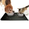 Merkloos Winkrs - Placemat Voor Voerbak Van Hond Of Kat Huisdieren - Zwart Siliconen Waterdicht - 30 X 48 Cm