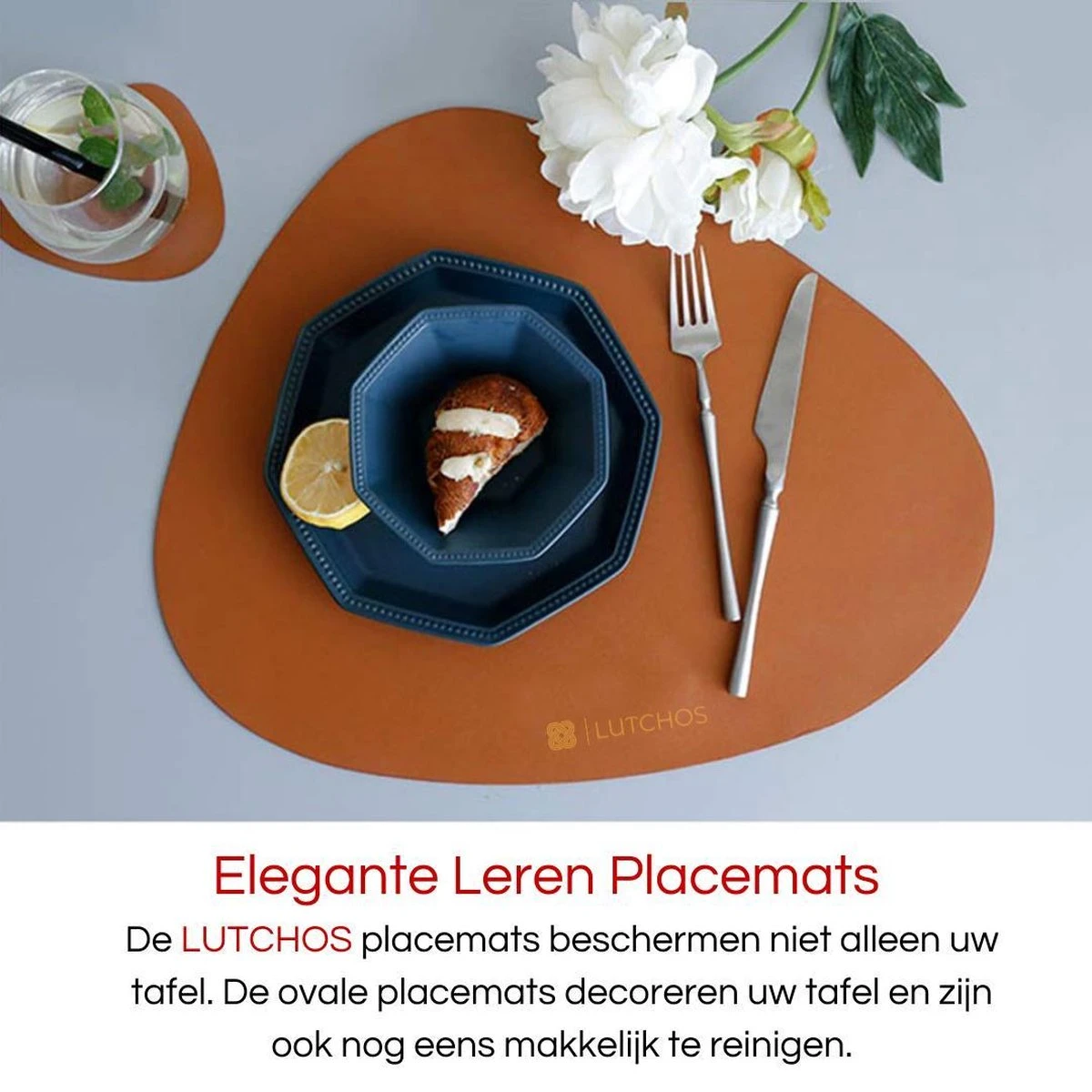 LUTCHOS Placemat Set - 12 Delig - Glorious Green - Lederlook - Waterafstotend - Krasbestendig 10 LUTCHOS Placemat Set - 12 Delig - Glorious Green - Lederlook - Waterafstotend - Krasbestendig - Afbeelding 10