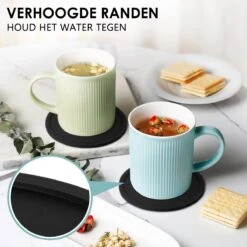 Siliconen Onderzetters Met Houder - 10 Stuks - Onderleggers Voor Glazen - Glasonderzetters Voor Op Tafel - Coasters - Zwart - Rond -Merkloos Verkoopwinkel 1200x1200 2447