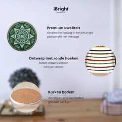 IBright Onderzetters Voor Glazen - Set Van 8 Met Houder - Rond - Bohemian - Oosterse - Mandala Design - Coasters -Merkloos Verkoopwinkel 1200x1200 2469