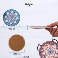 IBright Onderzetters Voor Glazen - Set Van 8 Met Houder - Rond - Bohemian - Oosterse - Mandala Design - Coasters -Merkloos Verkoopwinkel 1200x1200 2471