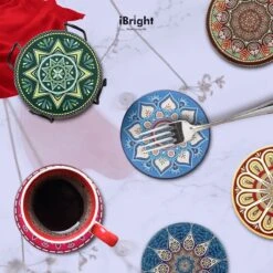 IBright Onderzetters Voor Glazen - Set Van 8 Met Houder - Rond - Bohemian - Oosterse - Mandala Design - Coasters -Merkloos Verkoopwinkel 1200x1200 2472
