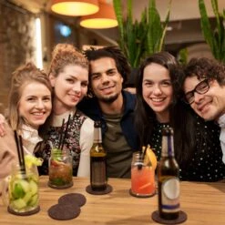 Soothe Onderzetters Voor Glazen - Vilt 10 Stuks – Bruin – Onderzetters Met Houder – Handgemaakt - Hittebestendig, Absorberend En Duurzaam -Merkloos Verkoopwinkel 1200x1200 2474