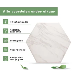 Onderzetters Voor Glazen - Keramische Onderzetters Met Houder - Marmeren Uitstraling - 100% Keramisch - Ecologisch - 6st - BAULK® -Merkloos Verkoopwinkel 1200x1200 2476