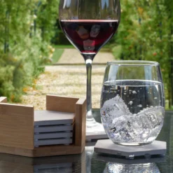 Onderzetters Voor Glazen - Keramische Onderzetters Met Houder - Marmeren Uitstraling - 100% Keramisch - Ecologisch - 6st - BAULK® -Merkloos Verkoopwinkel 1200x1200 2477