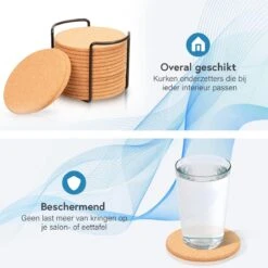 Kurken Onderzetters Voor Glazen Met Houder – Set Van 16 Kurken/Houten Onderzetters – Premium Kwaliteit – Anti-slip – Absorberend – Hittebestendig - Rond – Duurzaam/Milieuvriendelijk -Merkloos Verkoopwinkel 1200x1200 2479
