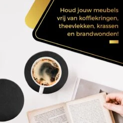 Swissl Leren Onderzetters Voor Glazen - 6 Onderleggers Met Houder - Zwarte Ronde Glasonderzetters Voor Op Tafel - Coasters - Vlak -Merkloos Verkoopwinkel 1200x1200 2511