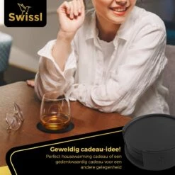 Swissl Leren Onderzetters Voor Glazen - 6 Onderleggers Met Houder - Zwarte Ronde Glasonderzetters Voor Op Tafel - Coasters - Vlak -Merkloos Verkoopwinkel 1200x1200 2514